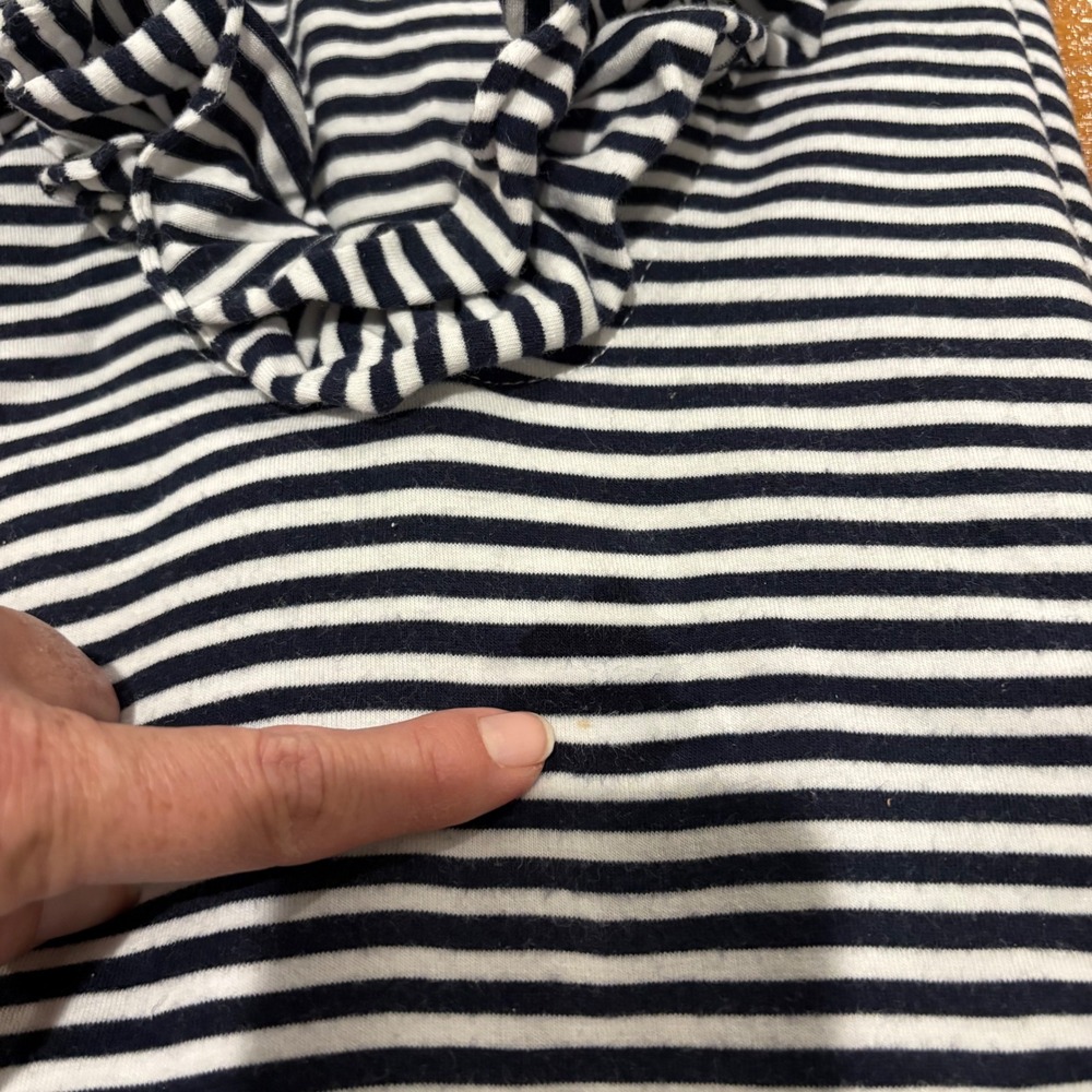 Sailor Sailor Dress By Just Madras Navy White Striped Ruffle Neck Sleeveless - Picture 7 of 11